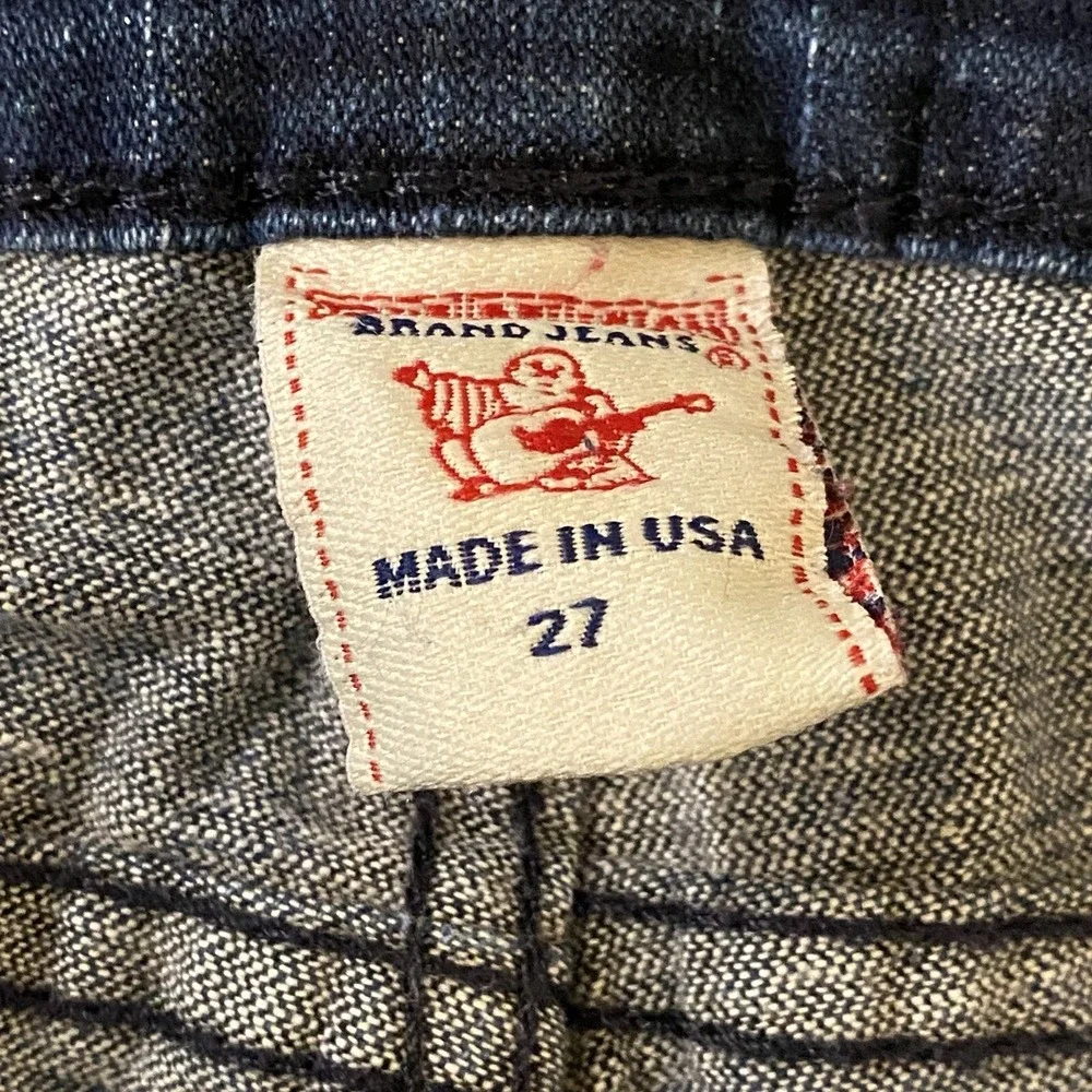 True Religion BILLY SUPER T World Tour Jeans Womens 28x32 Dark Wash USA READ - Picture 11 of 13